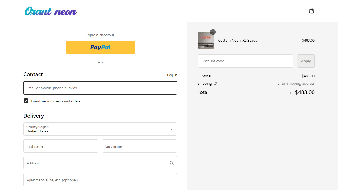 How to apply Orant Neon coupon code